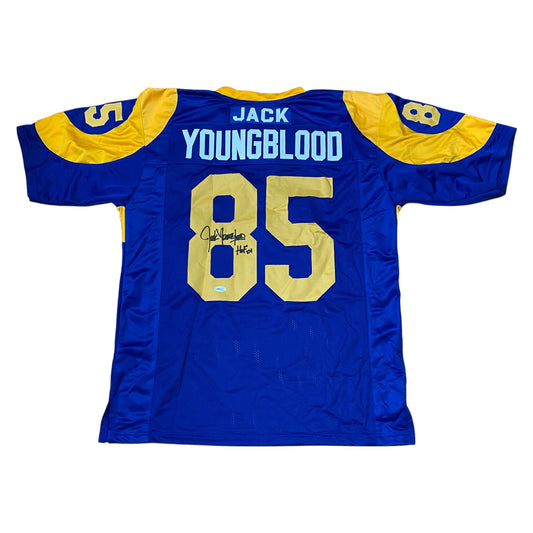 Jack Youngblood Signed Blue #85 Stitched Jersey - Los Angeles Rams DE
