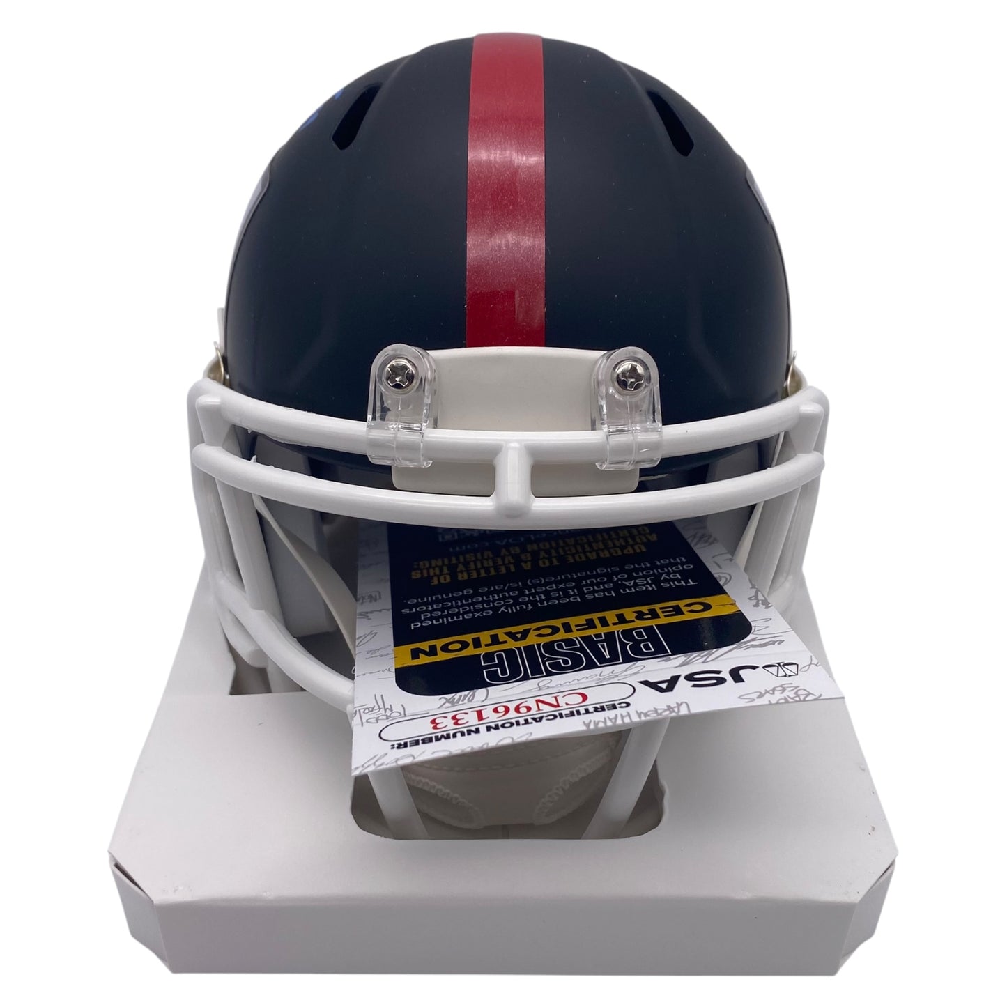 Mark Bavaro Signed New York Giants Flat Black Alternate Speed Mini Football Helmet