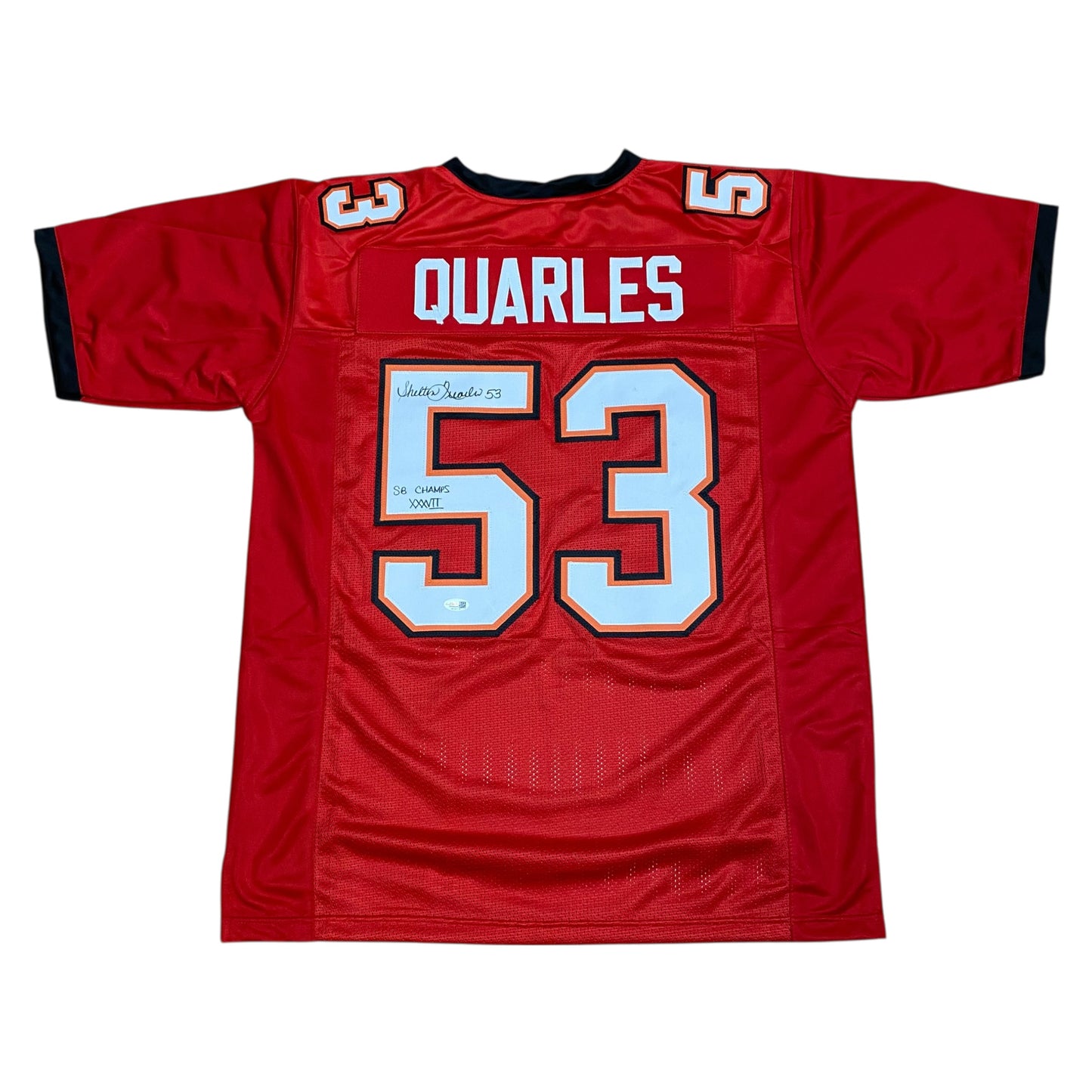 Shelton Quarles Signed Red #53 Stitched Jersey - Tampa Bay Buccaneers LB