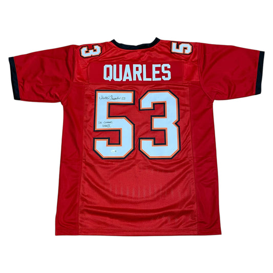 Shelton Quarles Signed Red #53 Stitched Jersey - Tampa Bay Buccaneers LB
