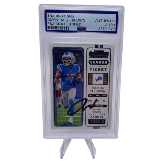 Amon-ra St. Brown Signed Detroit Lions 2022 Panini Contenders Trading Card PSA/DNA Slabbed