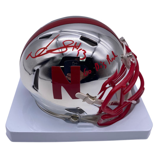 Ndamukong Suh Signed Nebraska Cornhuskers Chrome Alternate Speed Mini Helmet - Go Big Red