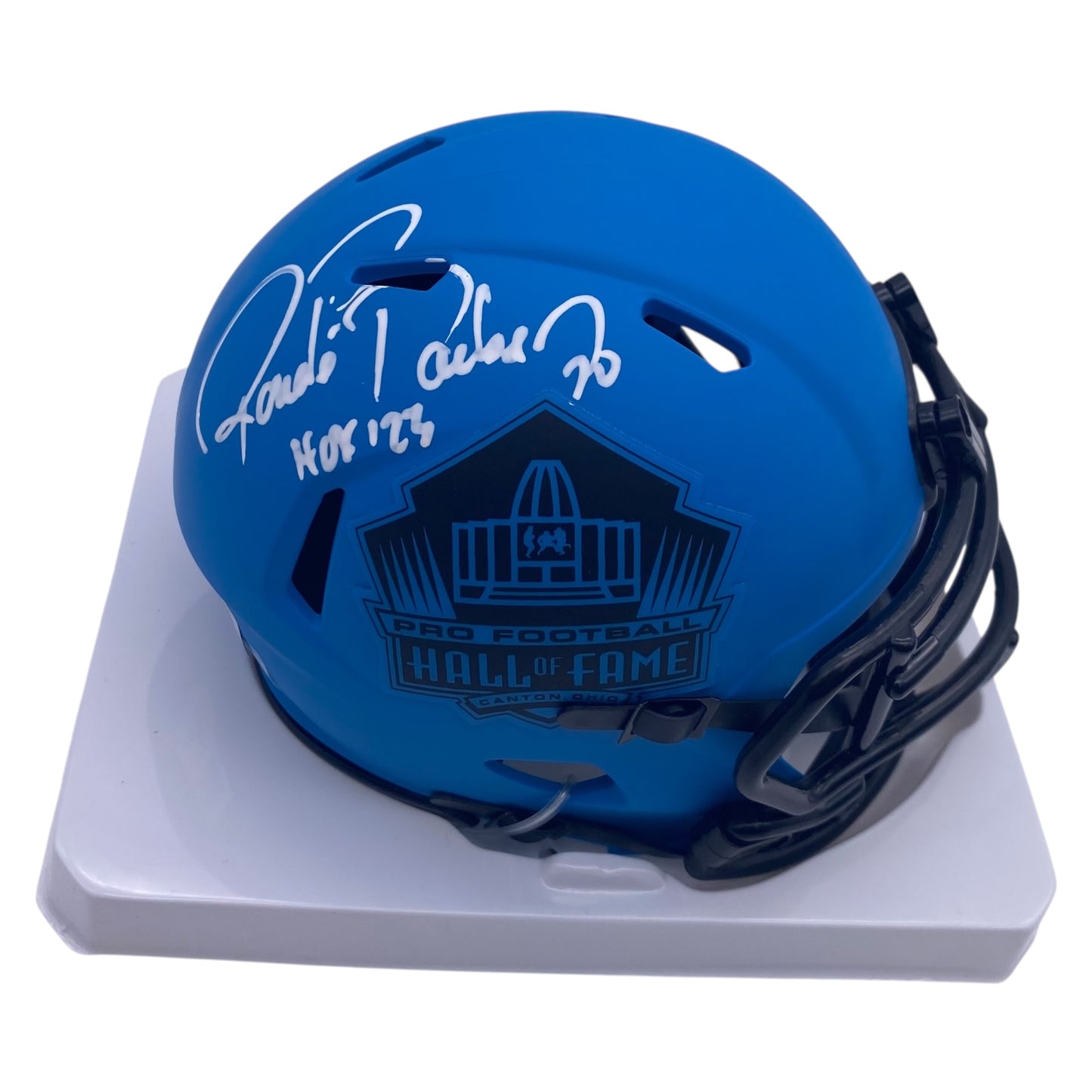 Ronde Barber Signed Tampa Bay Buccaneers Hall of Fame Rave Alternate Speed Mini Helmet