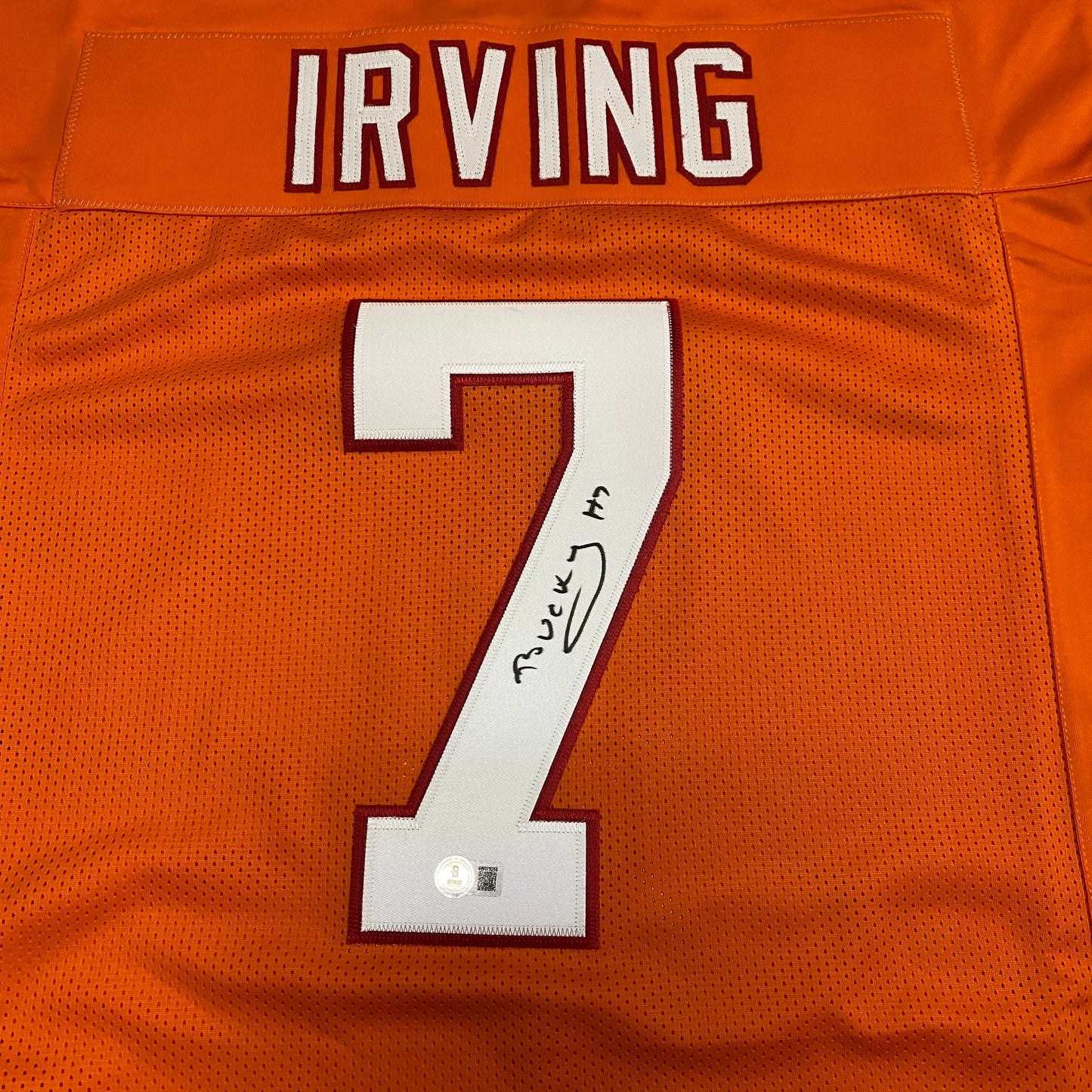 Bucky Irving signed Orange #7 Stitched Jersey Tampa Bay Buccaneers Creamsicle Style