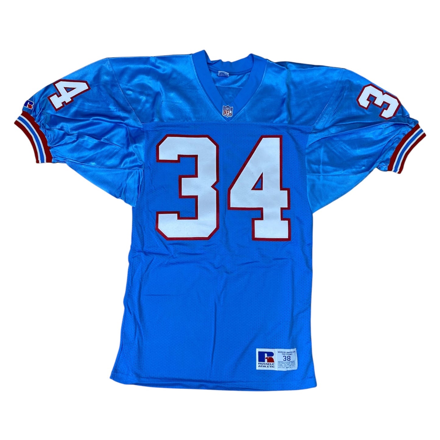 Earl Campbell Signed Blue #34 Russell Athletic Authentic Jersey - Houston Oilers RB