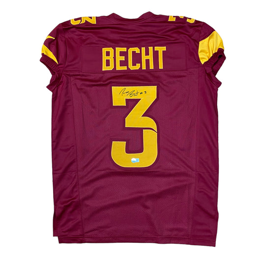 Rocco Becht Signed Red #3 Stitched Jersey - Iowa State Cyclones Style