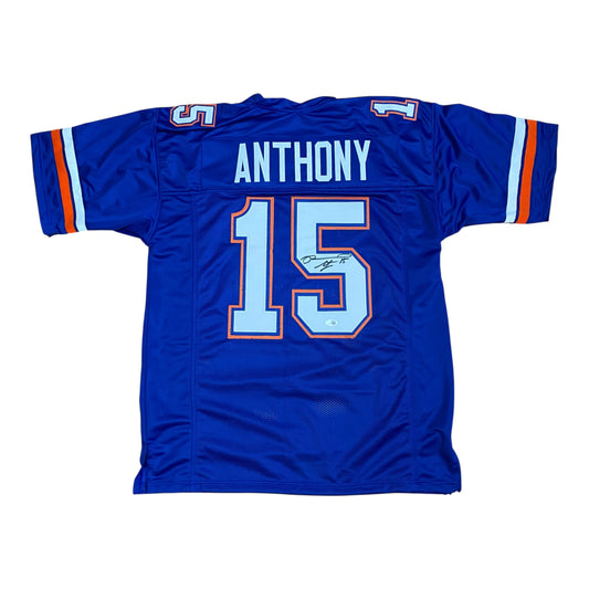 Reidel Anthony signed Blue #15 stitched jersey - Florida Gators Style