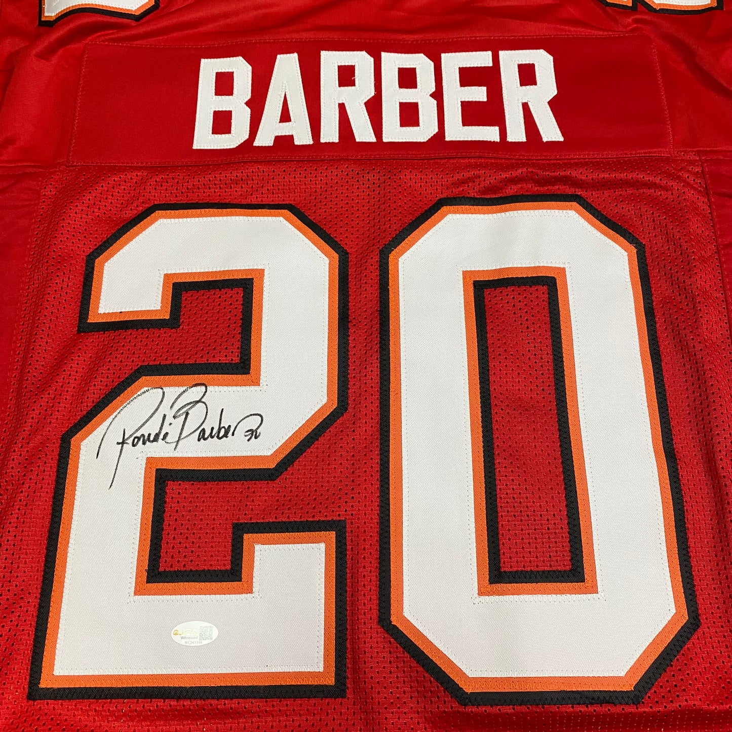 Ronde Barber Signed Red #20 Stitched Jersey - Tampa Bay Buccaneers DB