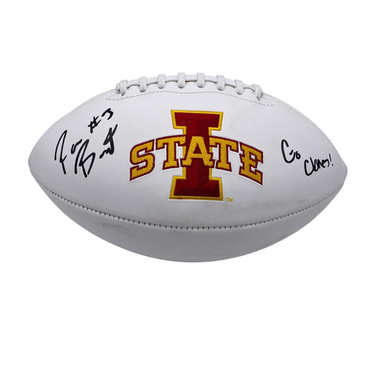 Rocco Becht Signed Iowa State Cyclones Logo Football