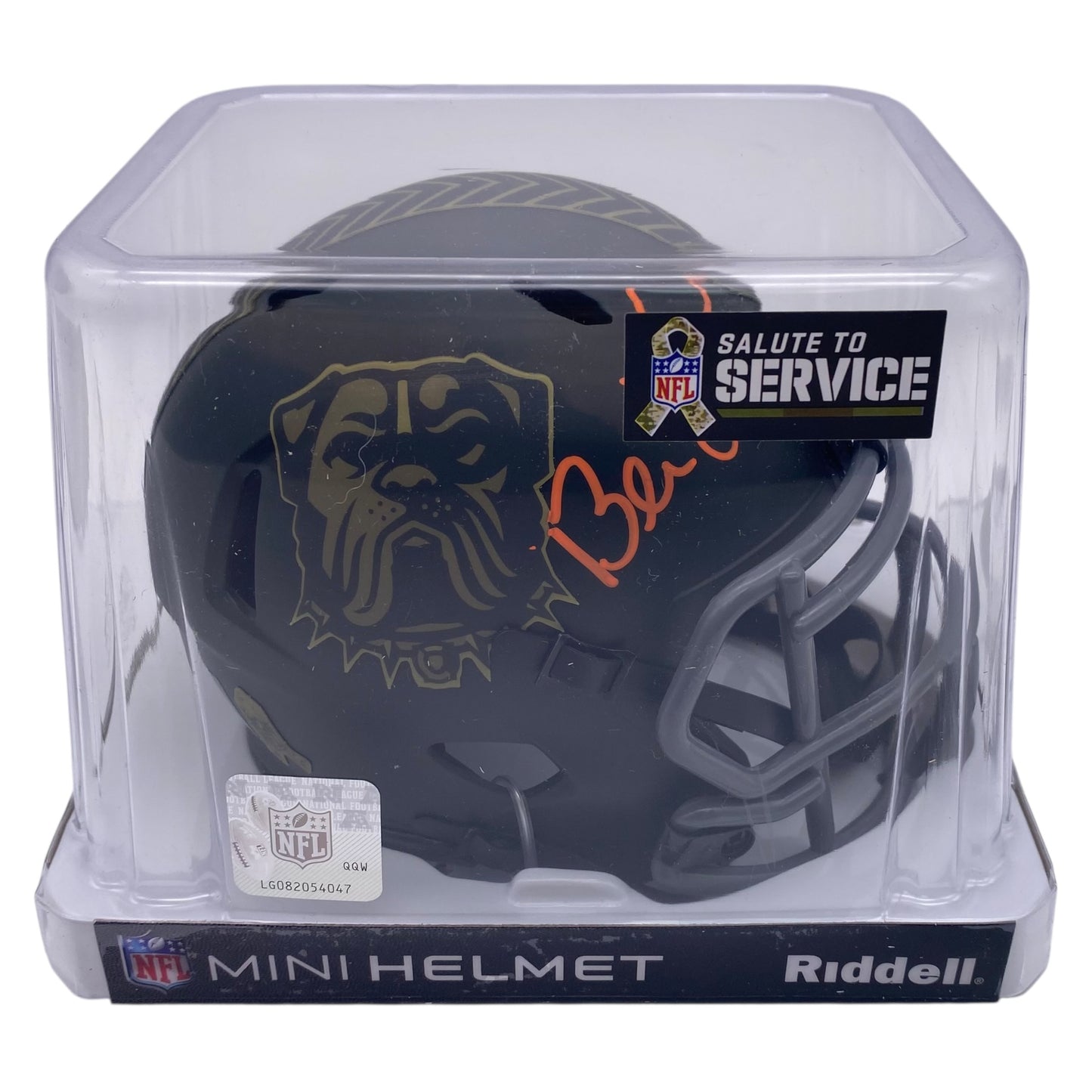 Bernie Kosar signed Cleveland Browns 2025 Salute to Service Alternate Mini Helmet