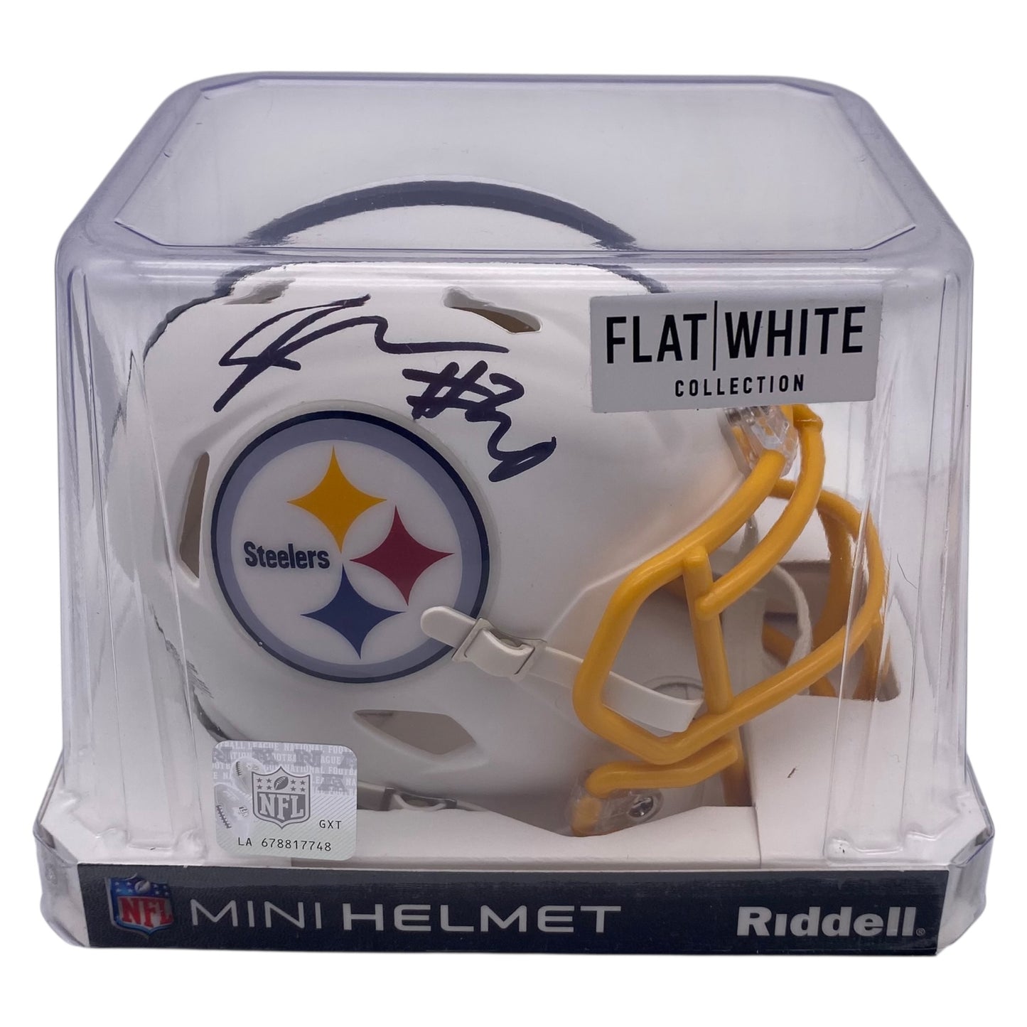 Jaylen Warren signed Pittsburgh Steelers Flat White Alternate Speed Mini Helmet