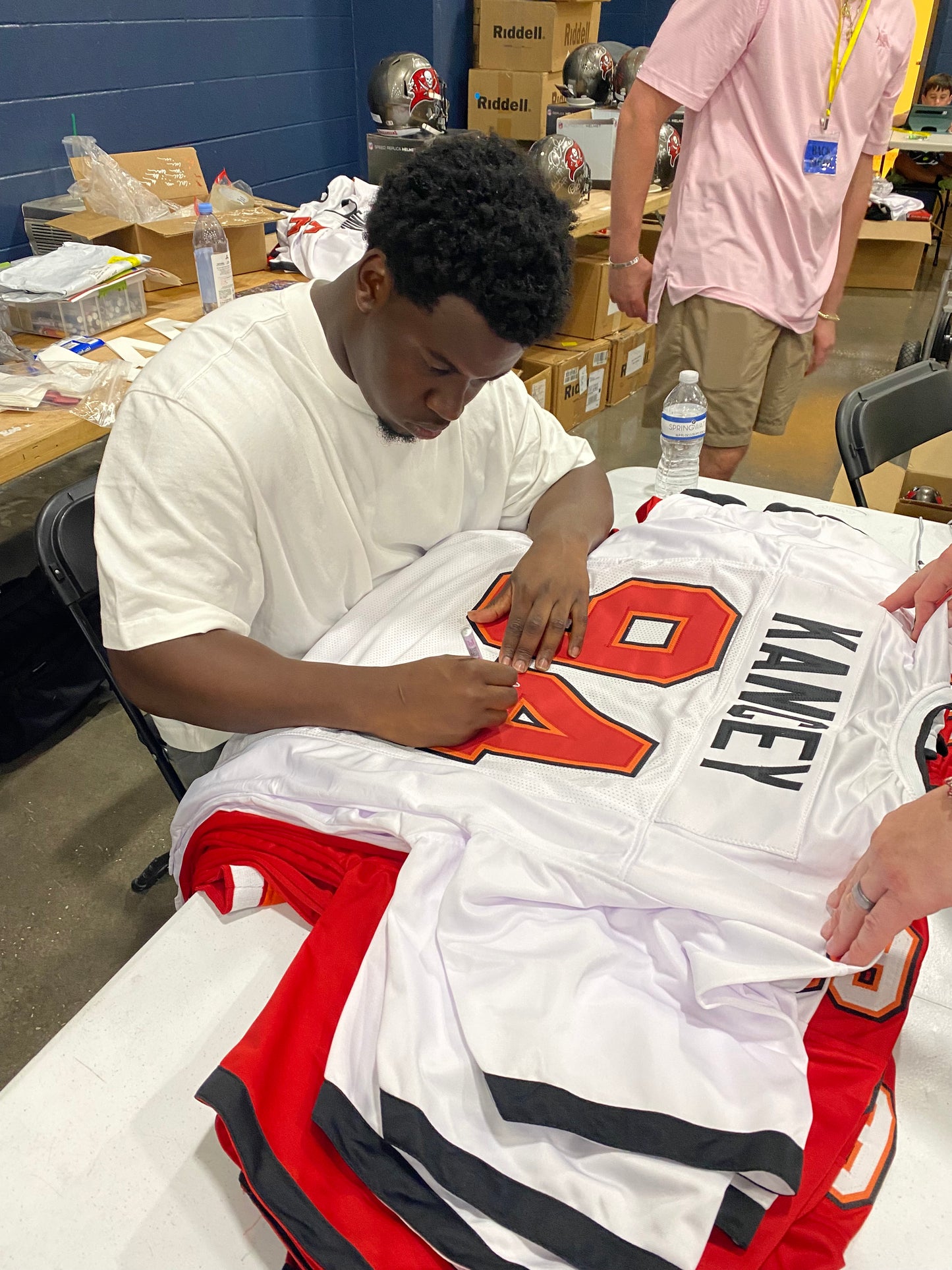 Calijah Kancey Signed #94 Stitched Jersey Tampa Bay Bucs Style White