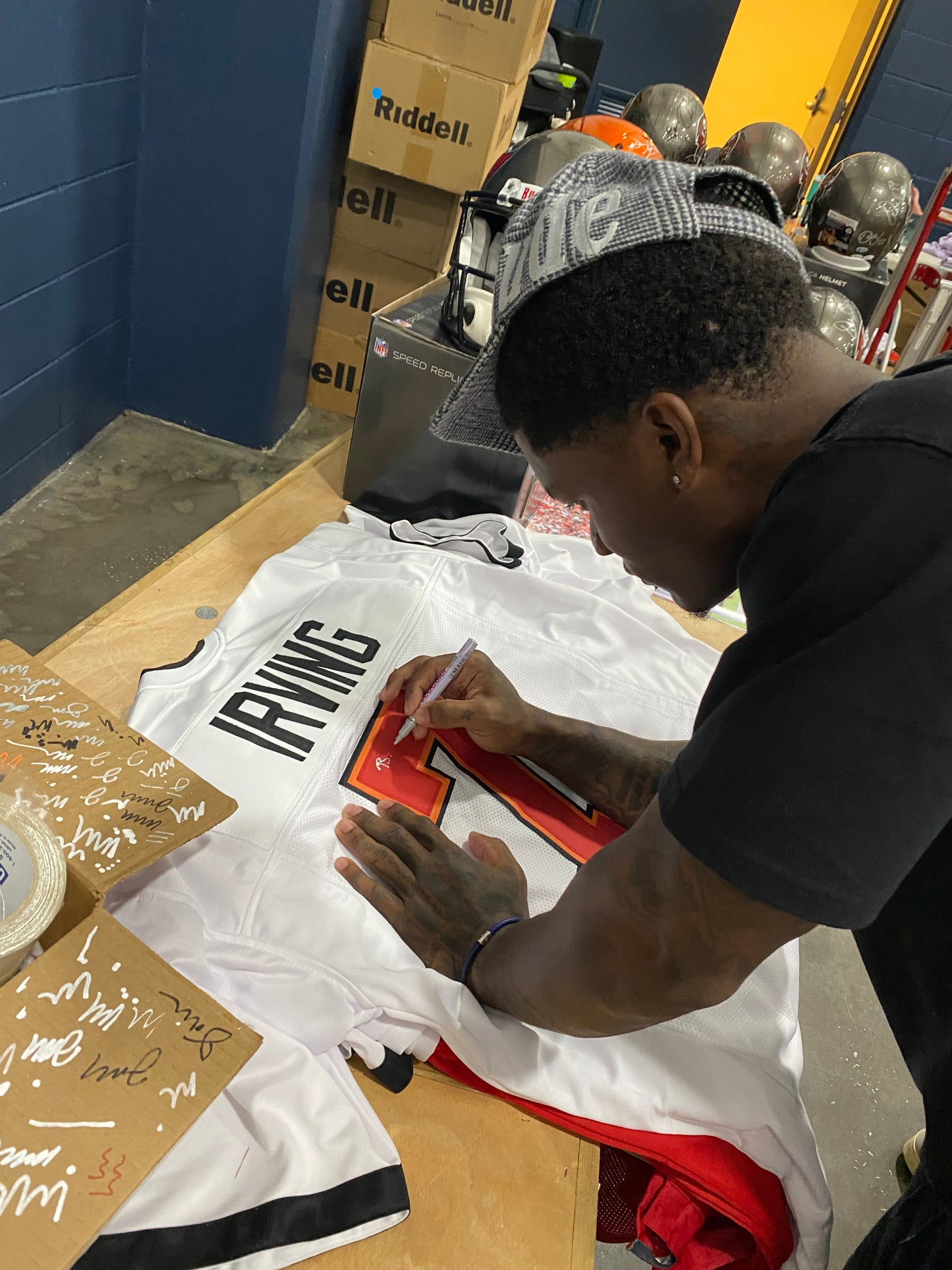 Bucky Irving signed white #7 stitched jersey