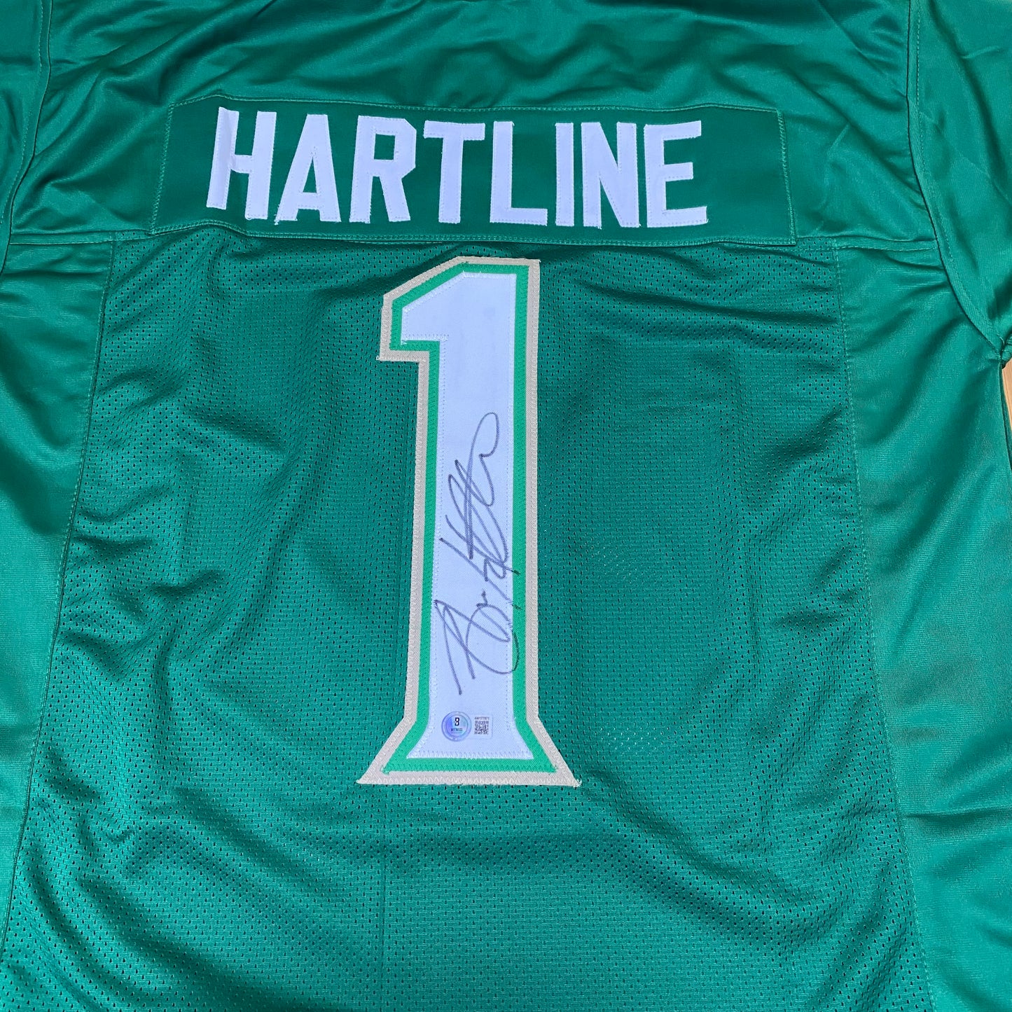 Brian Hartline Signed Green #1 Jersey - South Florida USF Bulls Coach