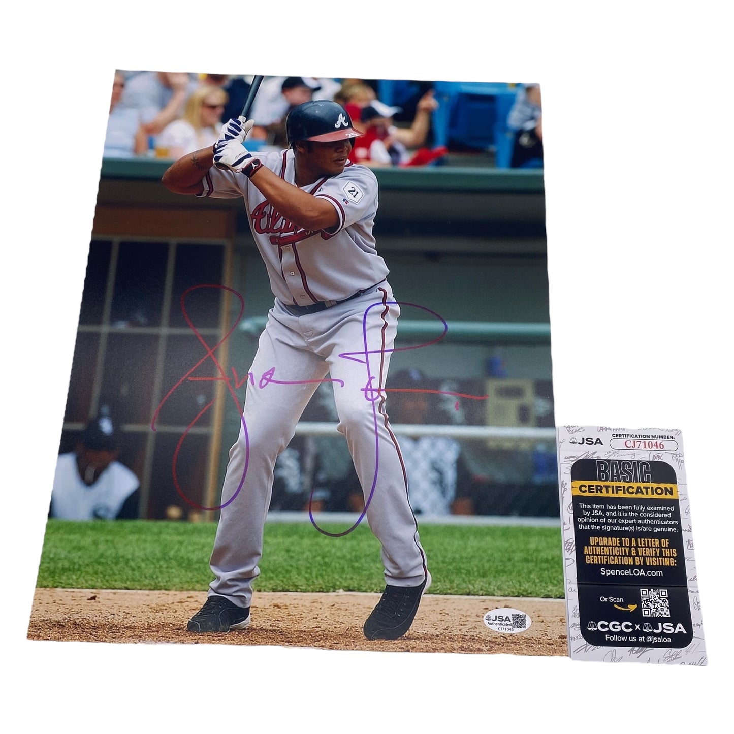 Andruw Jones Signed Atlanta Braves 11x14 Photo