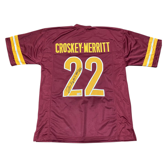 Jacory Croskey-Merritt Signed #22 Stitched Jersey Washington Commanders Style