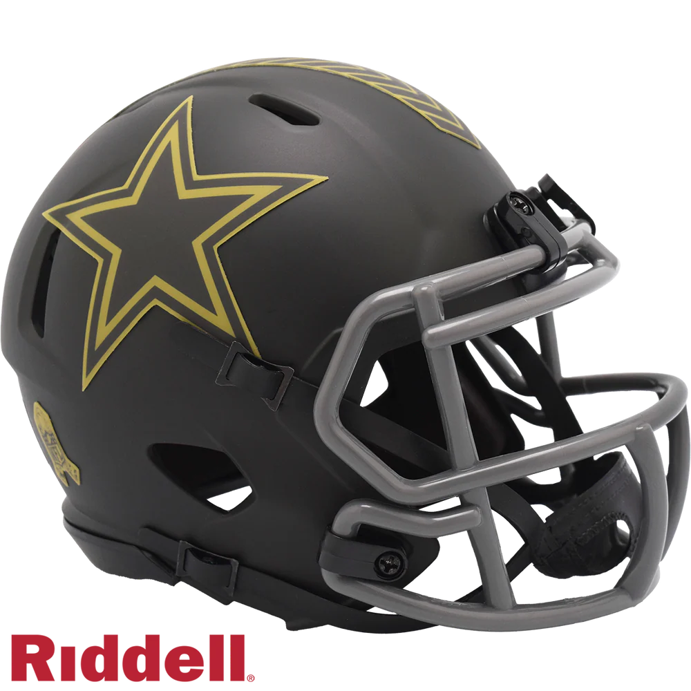 Tony Romo Signed Dallas Cowboys 2025 Salute to Service Alternate Mini Speed Football Helmet