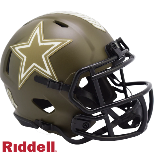 Tony Romo Signed Dallas Cowboys 2022 Salute to Service Alternate Mini Speed Football Helmet