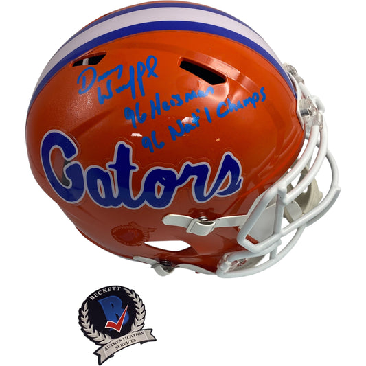 Danny Wuerffel 96 Heisman & National Champions Signed Florida Gators Full Size Replica Football Helmet