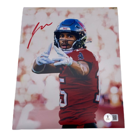 Jalen McMillan Signed Tampa Bay Buccaneers 8x10 Photo