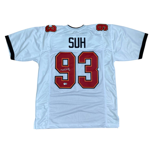 Ndamukong Suh signed White #93 stitched jersey - Tampa Bay Buccaneers Style