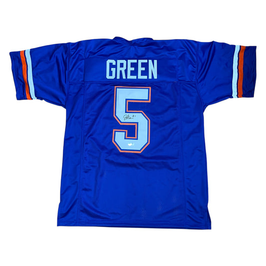 Jacquez Green signed Blue #5 stitched jersey - Florida Gators Style