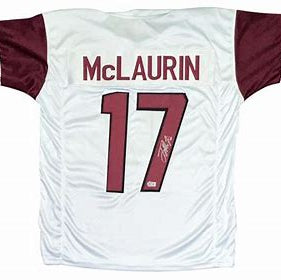 Jacory Croskey-Merritt #22 Stitched Jersey Signed Washington Commanders Away Style